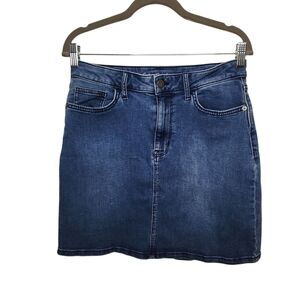 Calvin Klein Jeans Women's Medium Wash Blue Denim A-line Skirt Size 8